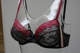 soutien gorge simone perele merveille emboitant gris et framboise
