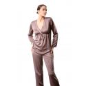 pyjama satin steffy lingerie addiction brun
