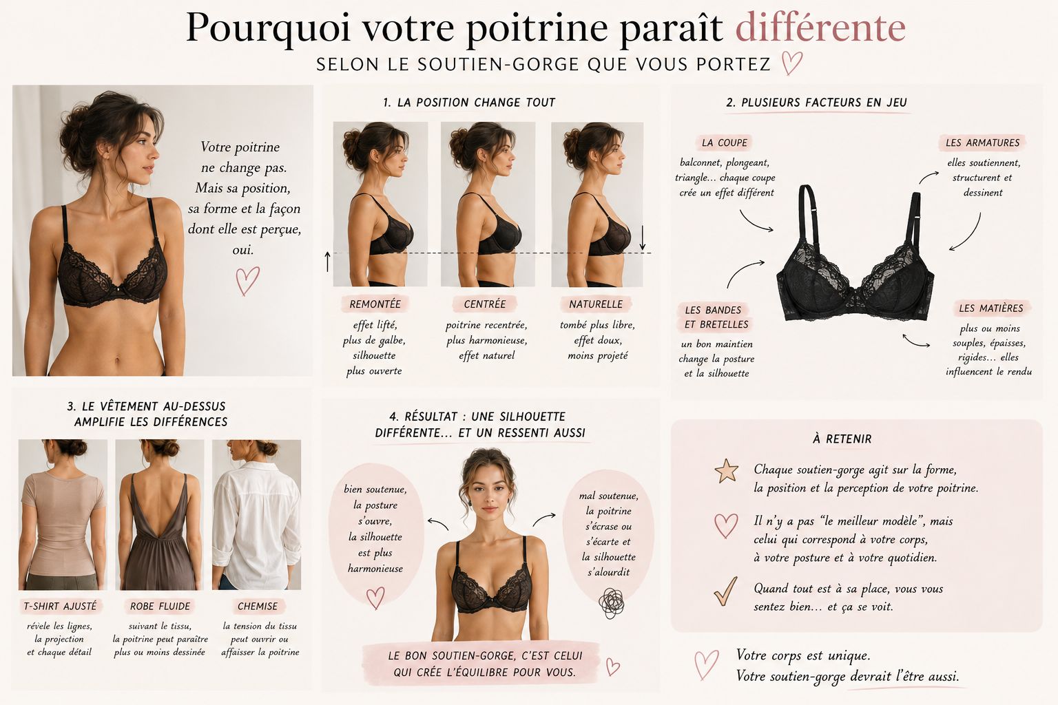 Pourquoi votre poitrine paraît différente selon le soutien-gorge que vous portez Pourquoi votre poitrine paraît différente selon le soutien-gorge que vous portez